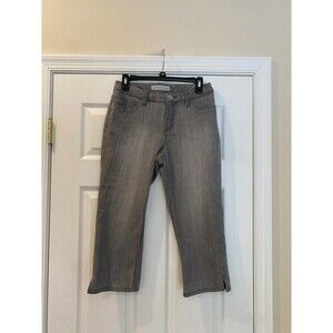 Chico’s platinum ultimate fit denim grey cropped denim jeans Chicos Size 00